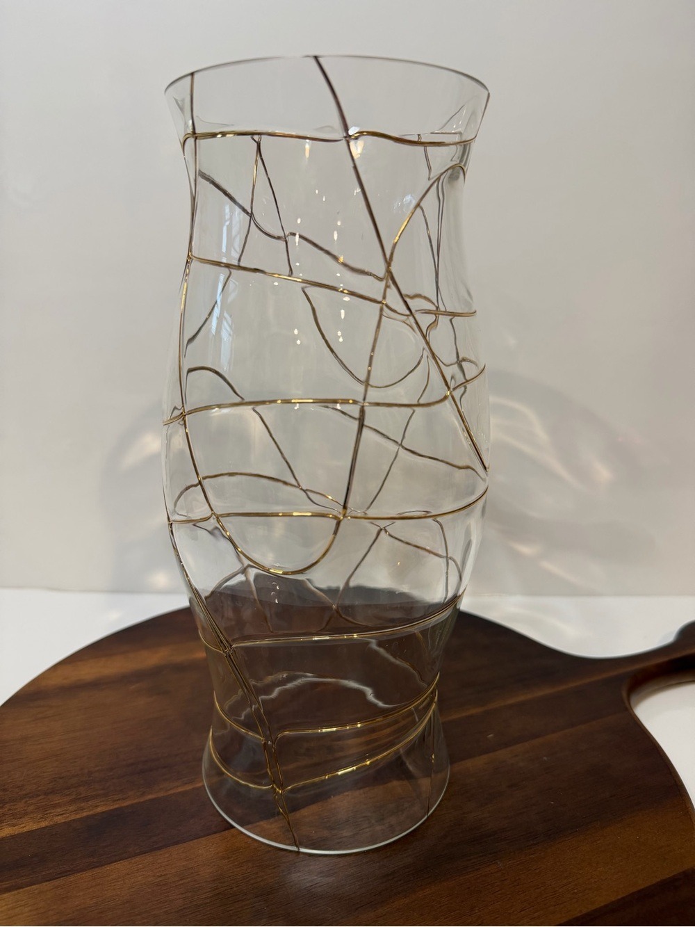 Retired PartyLite Calypso Mosaic Gold Hurricane Candle Holder Vase P7016